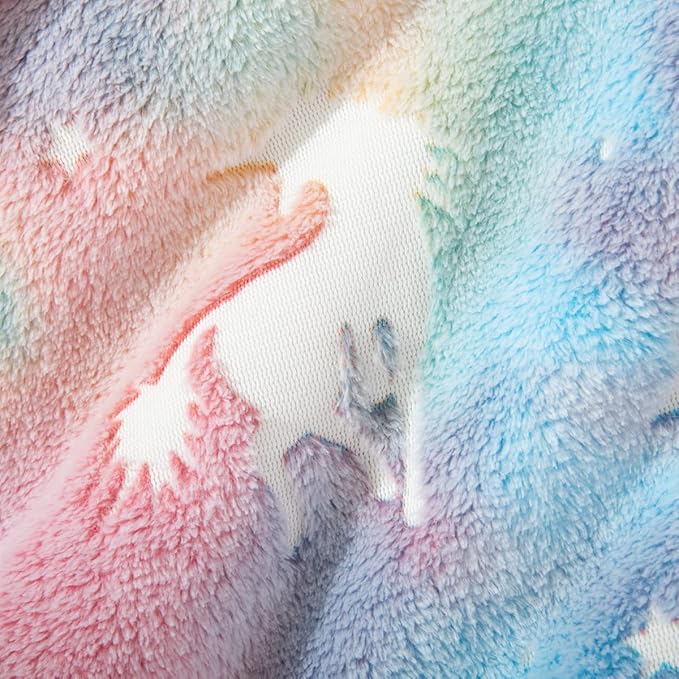 COSUSKET Glow in The Dark Blanket for Kids, Unicorn Luminous Birthday Super Soft Fuzzy Plush Sherpa Furry Fleece Multicolor Throw Blanket 50"x60" Boys Girls Gifts