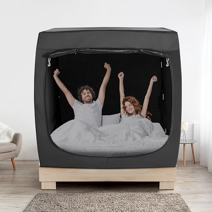 BORNA Bed Tent Bed Canopy Queen Size for Adult and Kids,Portable Sleeping Tents Dream Tents Indoor for Kids and Adult, Breathable Privacy Space on Bed with Three Doors (Mattress Not Included)