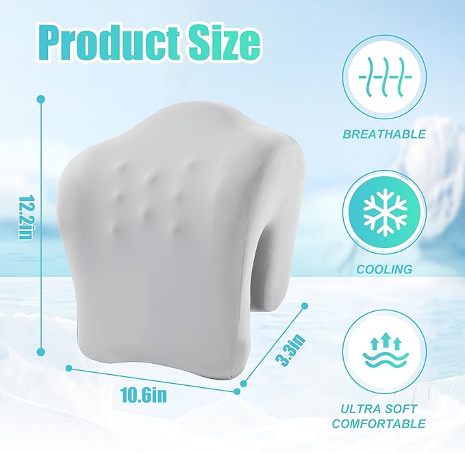 BALAPET Cooling Memory Neck Support for Office Chair, Headrest Pillow for Neck Pressure Relief Improved Posture for Working Chair, Car, Sofa, Plane and Travel