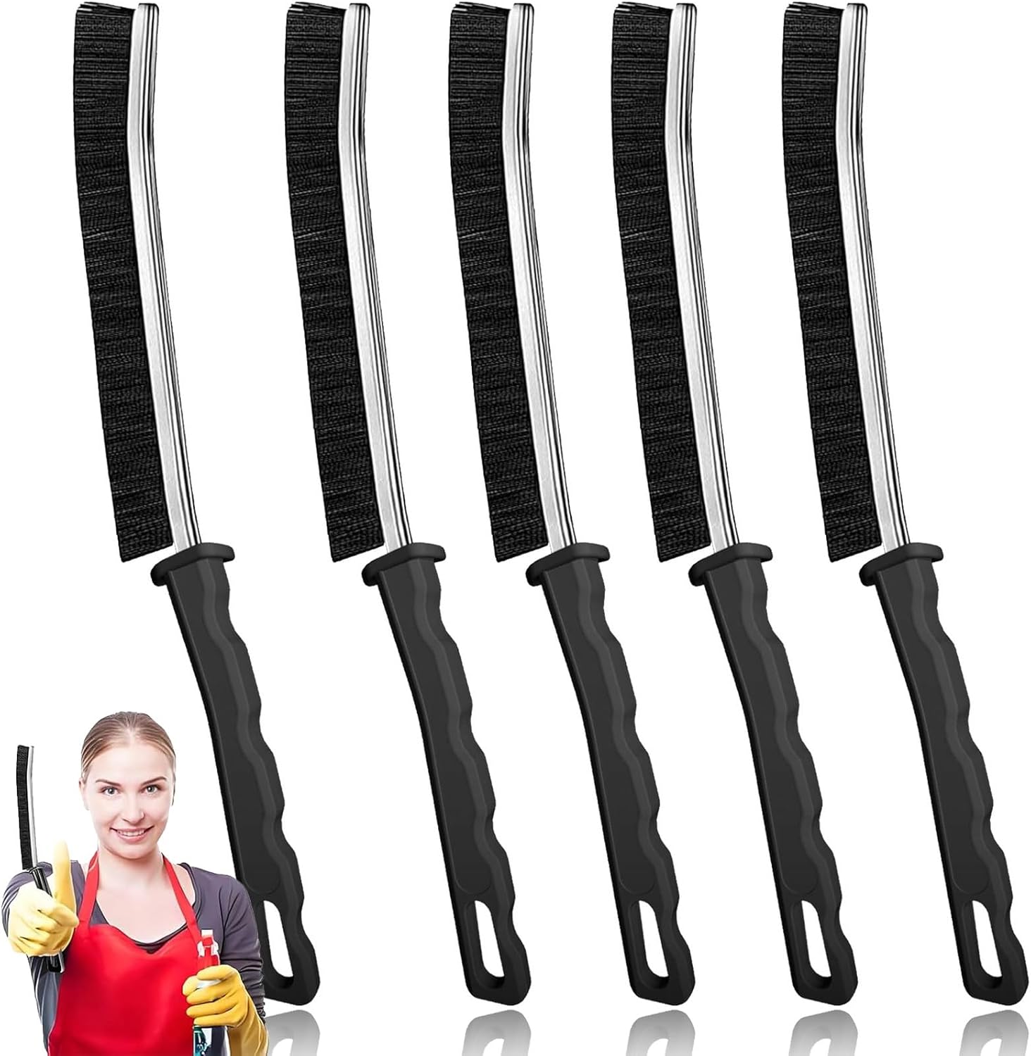 Gap Cleaning Brush, Dead Corners Multifunctional Brushes,Bathroom Crevice Gaps Cleaning Brush，Clean The Dead Corners of Bathroom Kitchen Tiles for Bathroom Kitchen Tiles Window Slots (5pcs)
