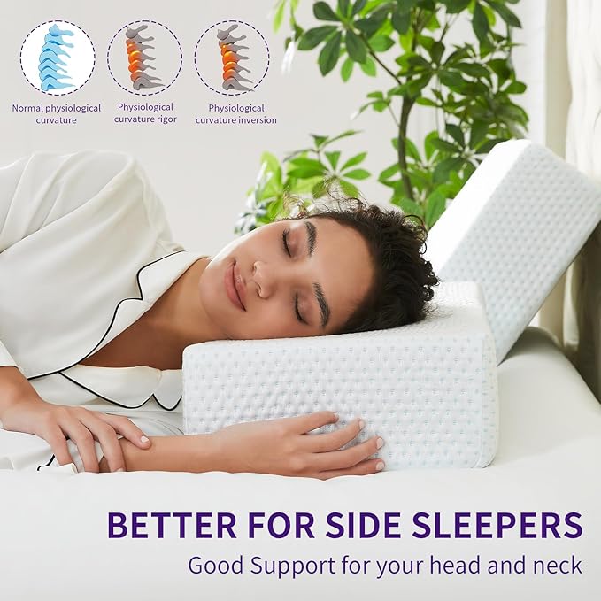 Mr.Ye Gel Memory Foam Pillows 1 Pack Supportive Bed Pillows for Sleeping with Removable Pillow Cover for Back, Stomach or Side Sleepers, 24 x 12 x 5 Inches