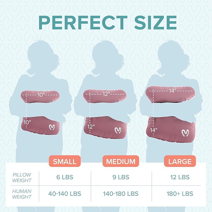 Calmier - 12 lb Sensory Weighted Pillow - Glass Bead Filled Hug Pillow - Ultra Plush Cozy Weighted Pillows for Adults and Kids - Child Sensory Pillow - Weighted Lap Pad (Pink - Minky, 12 LBS)