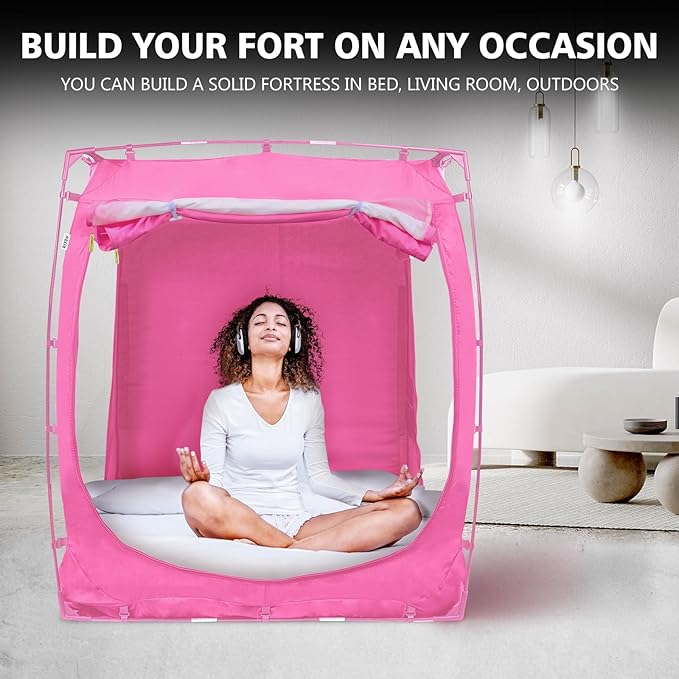 Bed Tent Bed Canopy Twin Size Tents for Adult and Kids- Portable Dream Tent Indoor Sleeping Tents 70% Blackout with 3 Doors Breathable Big Space Tents