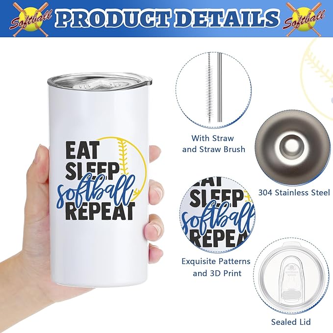 4 Pieces Sports Gifts Set - Hair Scrunchies, Elastic Hair Bands, Ball Charm Bracelet, Zipper Pouch, and Tumbler for Women