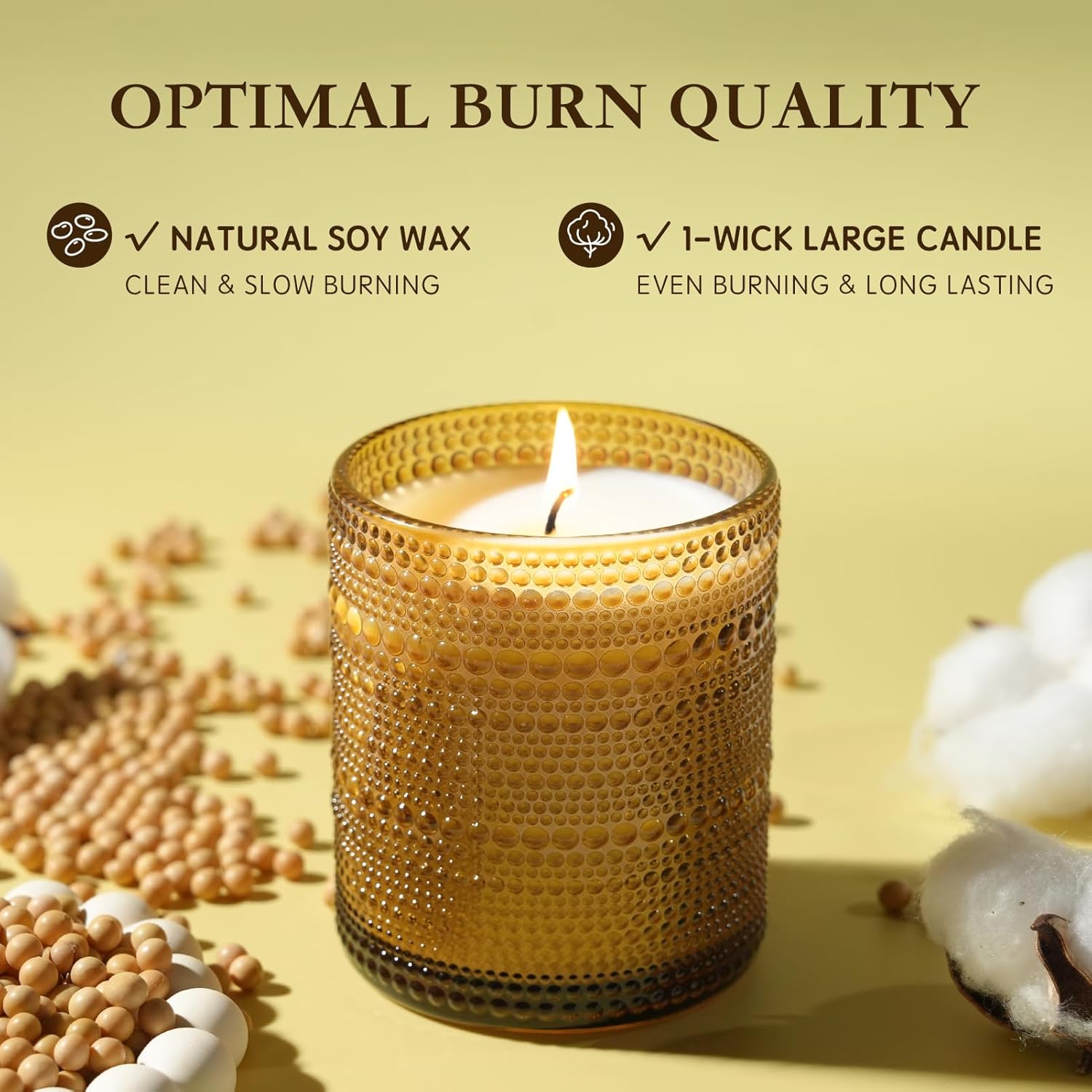 Apple & Cinnamon Scented Candle, Large Jar Aromatherapy Candle Over 60 Hours of Burn Time, Candles for Home Scented Fall Decor Home Fragrance Perfect for Gifting