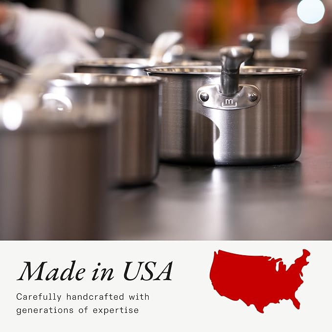 Made In Cookware - ProCoat 10" Non Stick Frying Pan With Lid - 5 Ply Stainless Clad Nonstick - Professional Cookware - Crafted in Italy - Induction Compatible - (Harbour Blue)