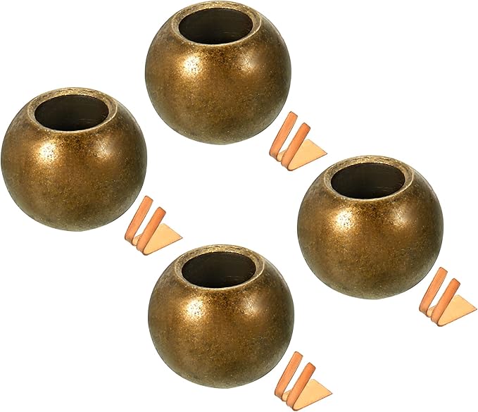 MECCANIXITY Pull Cord Tassels Window Blind Extender Chain Drop Knobs Ball Pull Ends Bronze, for Curtain Blinds Shades Light Ceiling Fan Pull Switch, Pack of 4