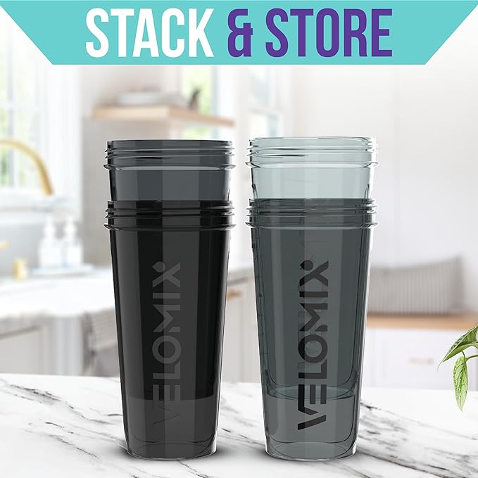 '-4 PACK- 28 oz Protein Shaker Bottle for Protein Mixes - 4x Wire Whisk | Leak Proof Shaker Cups for Protein Shakes | Protein Shaker Bottle Pack | Protein Shake Cup