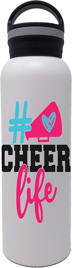 25 oz. Cheer Dance & Gymnastics Stainless Steel Water Bottle - Perfect Gifts for Cheerleaders, Dancers, Gymnasts & Coaches (Cheer Life)