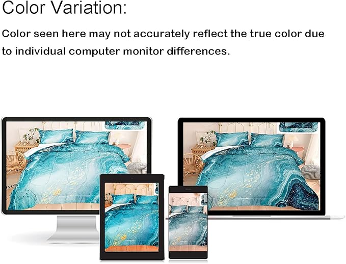 Bedbay Blue and Gold Marble Comforter Set for Girls Boys Teal Blue Bedding Set Twin 3 Pcs Western Bedding Comforter Abstract Art Duvet Set Soft Down Alternative Comforter Bedroom Decor(Blue,Twin)