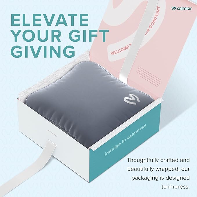 Calmier - 6 lb Sensory Weighted Pillow - Glass Bead Filled Hug Pillow - Ultra Plush Cozy Weighted Pillows for Adults and Kids - Child Sensory Pillow - Weighted Lap Pad (Light Grey - Minky, 6 LBS)