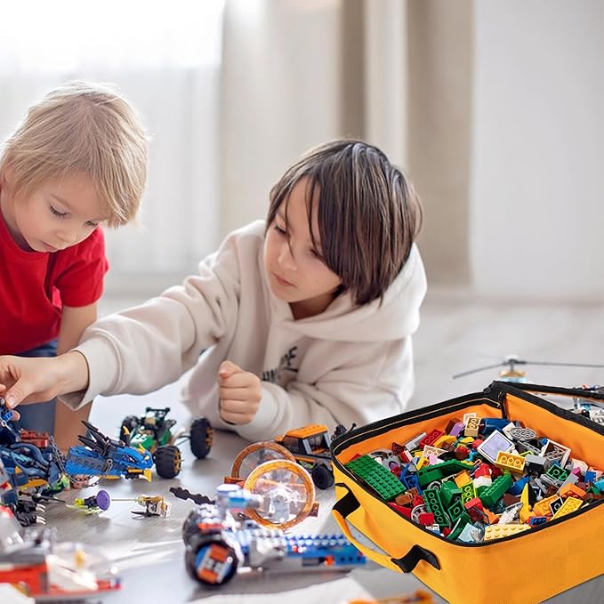 4 PCS Toys Storage Bag, Classic Bricks Building Set Storage Bag, Travel Case for Building Toys, Puzzles