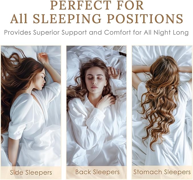 HUXMEYSON Pillows Standard Size Set of 4, Bed Pillows Set of 4, Down Alternative Luxury Hotel Pillows for Sleeping，Standard Pillows Set of 4 for Side and Back Sleepers