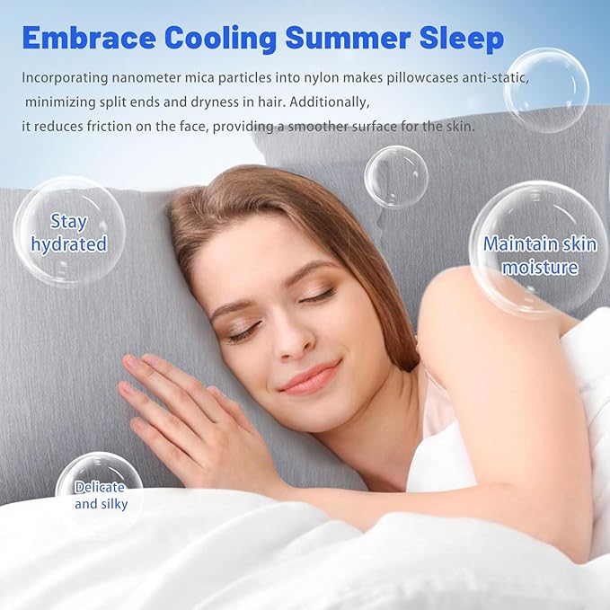 Cooling Body Pillow Case for Hot Sleepers - Body Pillow Cover Cooling Double Side Arc-Chill Q-Max>0.5 Cooling Fiber - Breathable Cooling Body Pillow Cover with Zipper (Dark Grey, 20" x 54")
