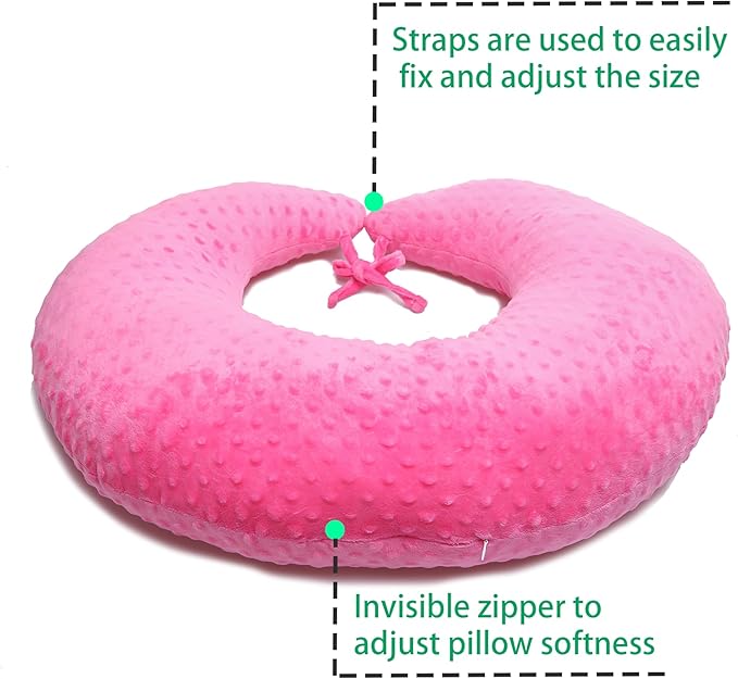 Professional Gaming Pillow for Lap; Arm Rest Pillow Gaming Lap Pillow with Crochet Support - Eliminate Pain in Gaming (Pink)