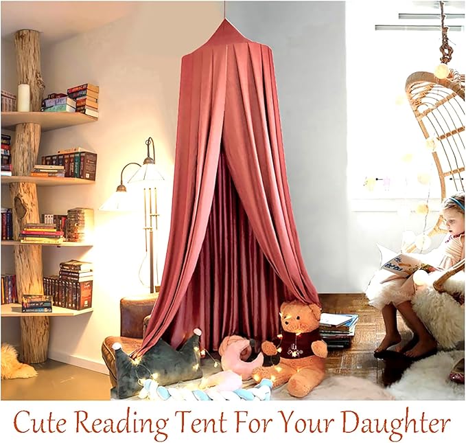 Upgrade Version of Canopy for Kids Bed, Extra Large Canopy for Girls Room Decoration Princess Castle Play Tent Hanging House, Dreamy Canopy for Children Room Reading Nook Canopies