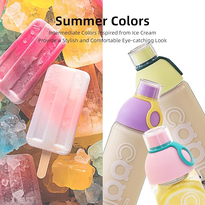 17oz Glass Water Bottle with Tea Strainer and Carrying Strap, Daily Hydration Bottle for School, Travel and Gym, for Women and Youth (Lavender)