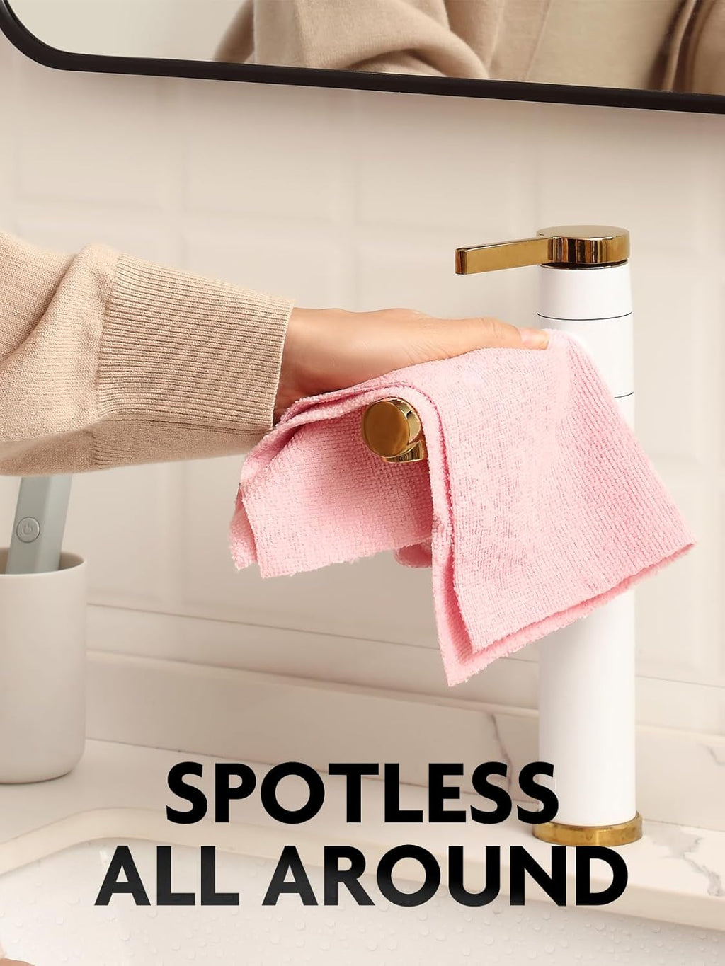 Fantasticlean Microfiber Cleaning Cloth Roll -150 Sheets, Tear Away Microfiber Towels, 12" x 12", Reusable Washable, Ultra Absorbent Dish Rags for Car, Home, Garage or Shop (2 Rolls of Pink)