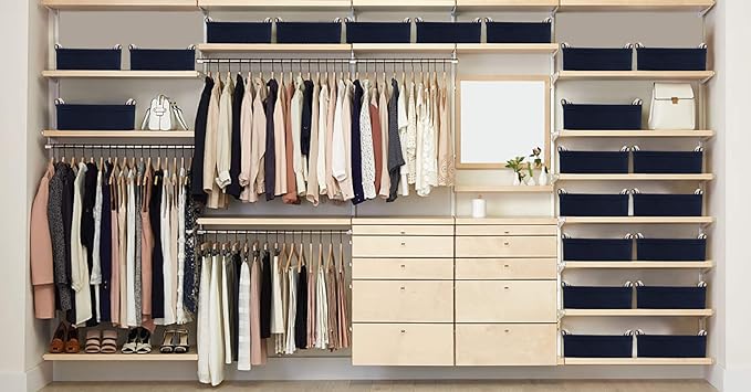 Small Storage Baskets Fabric Storage Bins Basket Soft Storage Baskets Decorative Bins Storage Basket for Cosmetics Makeups Coins Keys Mittens Hats Cards Storage Basket Navy Blue