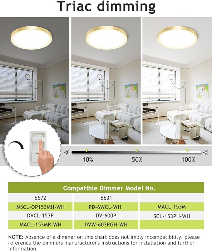 hepside 2PACK Flush Mount LED Ceiling Light Fixture Golden, 12Inch 28W, Dimmable 3000K-4500K-6000K 3 Color Selectable Ceiling Lamp 3200LM Low Profile Ceiling Light for Kitchen Bedroom Hallway