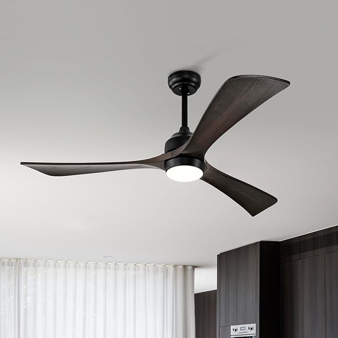NicBex Ceiling Fan 52 Inch Ceiling Fan with Lights Ceiling Fans with 3 Blades and Remote Control Reversible Ceiling Fan with 6 Wind Speed Levels for Bedroom, Living Room, Full Black