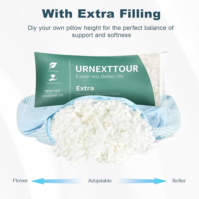 Cooling Memory Foam Knee Pillow for Side Sleepers, Between Legs Pillow, Soothing Relief for Sciatica Back HIPS Knees Joints, with Inner Pillowcase and Extra Foam Filler, Blue