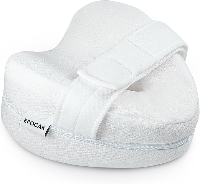 Knee Pillow for Adustable Side Sleepers with 1.3FT/40CM,100% Memory Foam Leg Pillow for Side Sleeping,Hip Pillow for Back,Hip,Knee Pain Relif (White)