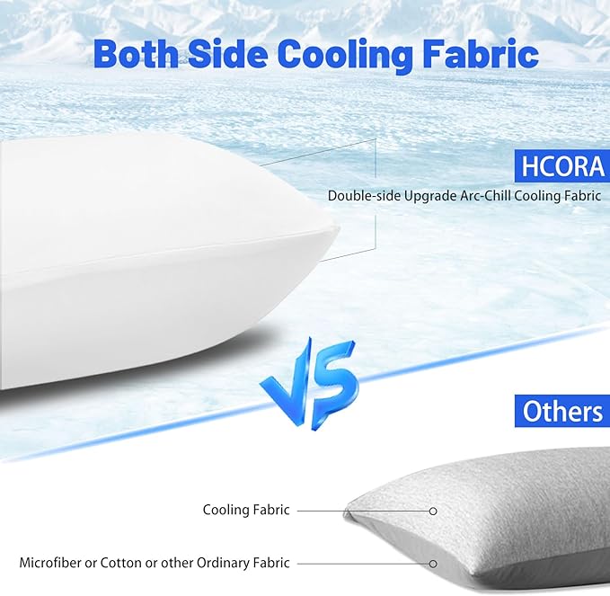 Cooling Body Pillow Case for Hot Sleepers - Body Pillow Cover Cooling Double Side Arc-Chill Q-Max>0.5 Cooling Fiber - Breathable Cooling Body Pillow Cover with Zipper (White, 20" x 54")