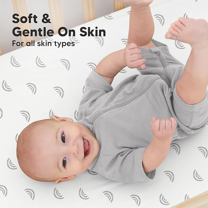 2-Pack Organic Crib Sheets for Boys, Girls - Jersey Fitted Crib Sheet, Baby Crib Sheets Neutral, Crib Mattress Sheet, Cotton Crib Sheets, Breathable Crib Sheet, Baby Mattress Sheets (Rainbow)