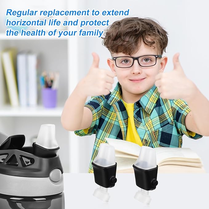 2pcs Replacement Spout for Contigo, BPA-Free Lids Replacement Parts with Allen Wrench Soft Silicone Mouthpiece Compatible with Aubrey Kids 14oz 20oz Newest Water Bottle