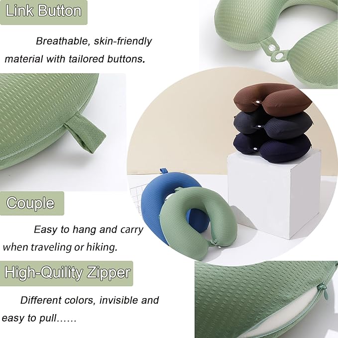 Neck Pillow Cover, Travel Neck Pillow Cover, Travel Neck Pillow Case Cover, Travel U Neck Pillow Cover, Soft and Smooth, Neck Pillow Replacement Cover (Only Pillow Covers, no Filler)