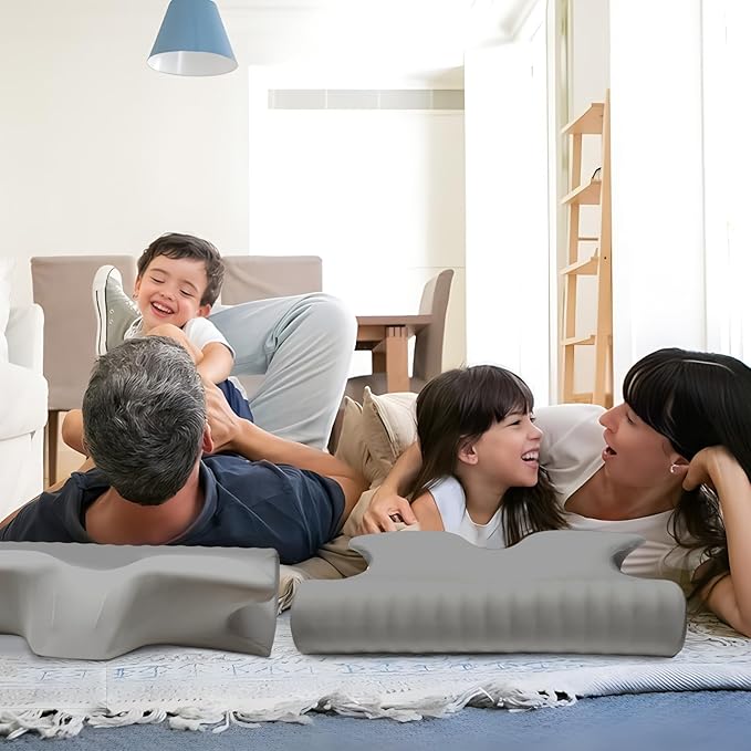 Cervical Pillow for Neck Pain Relief, Cooling Contour Memory Foam Pillows Support Odorless Ergonomic Neck Pillow Adjustable Orthopedic Bed Pillow for Side Back Stomach Sleeper with Pillowcase