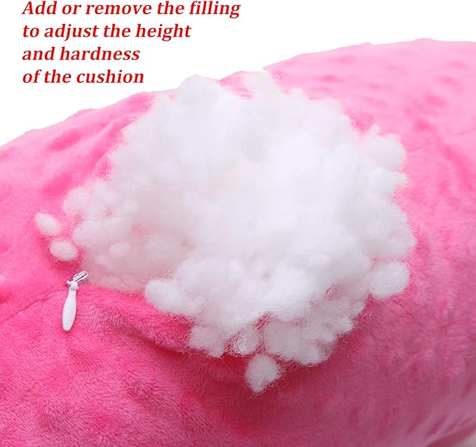 BBL Pillow After Surgery for Butt Sleeping, Brazilian Butt Lift Pillow Post Surgery Recovery for Sitting Sleeping Driving Donut Pillow for Woman Lumbar Back Cushion Seat Foam (Pink Dot)