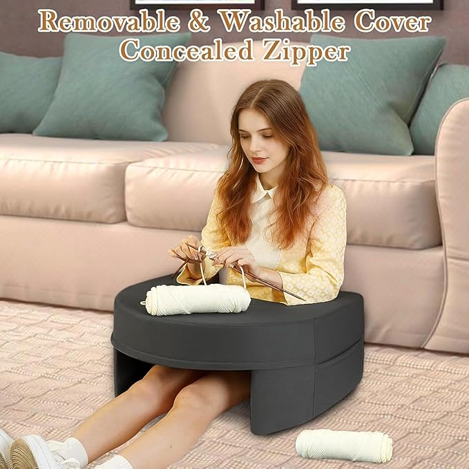 Reading Pillow for Gaming Large, Wide Lap Desk Pillow for Adult Reading, Arm Rest Memory Foam Cushion Pillow for Working, Playing, Steam Deck Switch or Sitting in Bed Floor Couch Sofa (Grey)