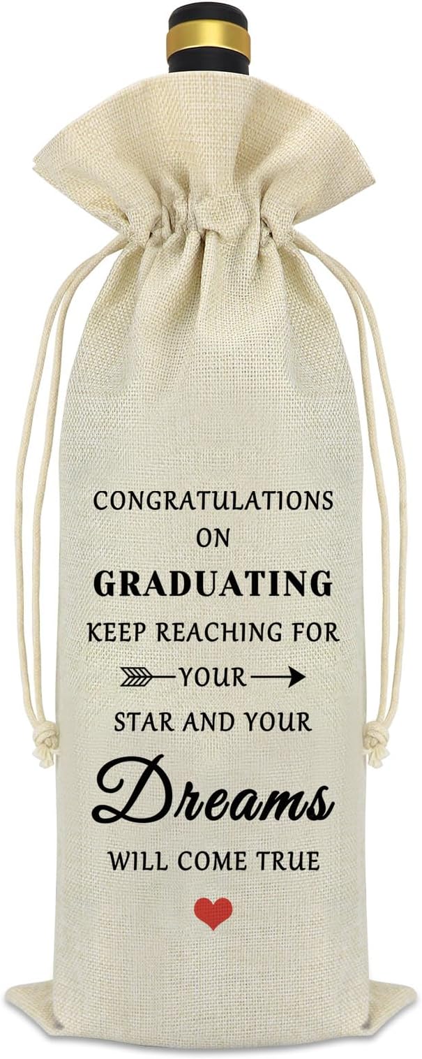 2024 Graduation Gift Inspirational Gifts for Her Him Wine Bag Graduation Gift for Son Daughter Brother Sister Friend Congratulation Gift University College Middle School Graduate Wine Bottle Bag Gift