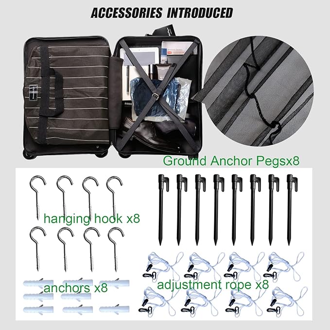 Mengersi Mosquito Net for Bed Canopy with Zipper,Canopy Bed Curtains Twin,Twin XL Bed,Mosquito Netting for Patio,Camping,Bug Net for Camping,Black