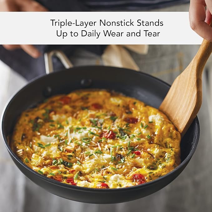 KitchenAid Hard Anodized Induction Nonstick Frying Pans/Skillet Set, 3 Piece - Matte Black