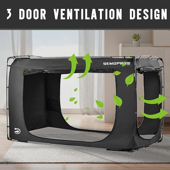 Bed Tent Queen Size, Bed Canopy Tents, Portable Sleeping Tents, Dream Tents for Adult and Kids, Breathable 70% Blackout Privacy Space, Canopy Tent for Bed with Three Doors (Mattress Not Included)