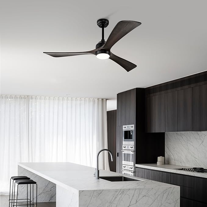 NicBex Ceiling Fan 52 Inch Ceiling Fan with Lights Ceiling Fans with 3 Blades and Remote Control Reversible Ceiling Fan with 6 Wind Speed Levels for Bedroom, Living Room, Full Black