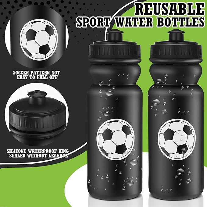 20 Pack Water Bottles Bulk 20 oz Reusable Squeeze Water Bottles Plastic Sports Bottle with Pull Top Cap Gifts Tumbler for Sports Travel Gym Party Supplies Friends Men Girls