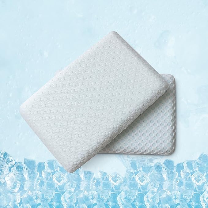 Ultra Thin Pillow 3.25" Stomach Sleeping, Gel Memory Foam Flat Pillow for Stomach and Back Sleepers, Slim Design Memory Foam Pillow with Two-Sided (CertiPUR-US, Standard Size)