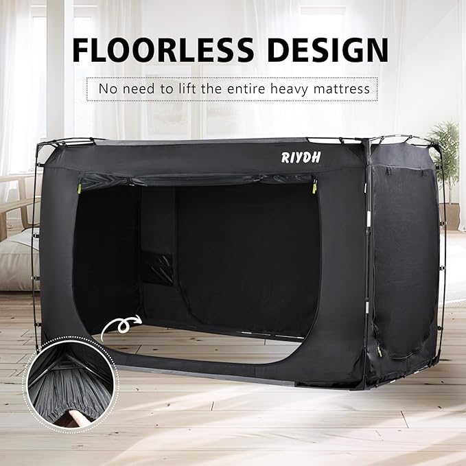 Bed Tent Bed Canopy Bunk Twin Size Tents for Adult and Kids- Portable Dream Tent Indoor Sleeping Tents 70% Blackout with 3 Doors Breathable Big Space Tents