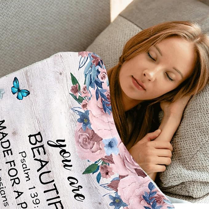 Christian Gifts for Women, Christian Gifts Blanket, Religious Gifts for Women, Birthday Gifts for Christians, Scripture Blanket, Inspirational Gifts Blanket for Women 60x80 in
