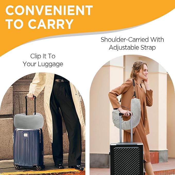 Stuffable Travel Pillow Neck Pillow Velvet Luggage Pillow Case Cover for Extra Luggage with Adjustable Neck Size