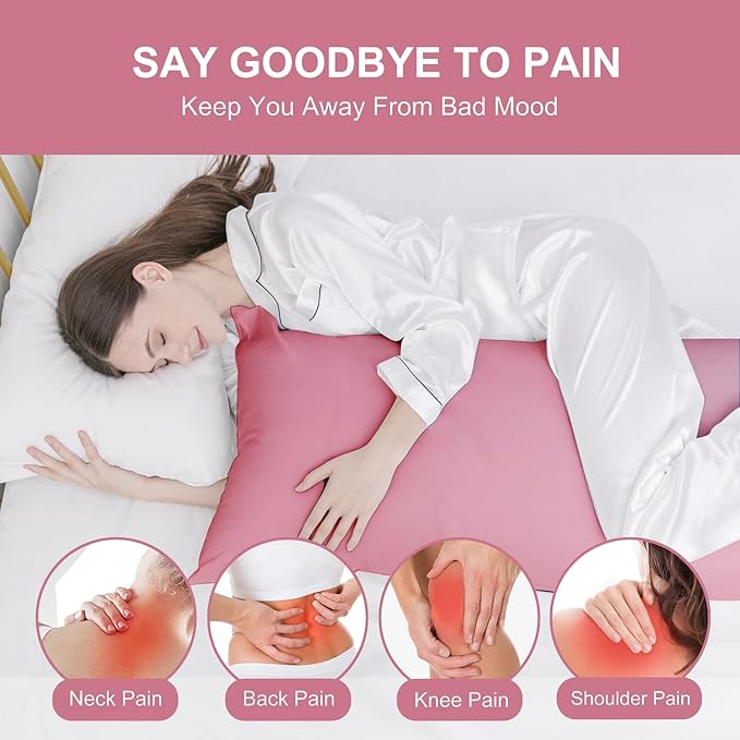 DOWNCOOL Large Body Pillow Insert- Breathable Full Body Pillow for Side Sleeper - Soft Long Bed Pillow for Adults - 20 x 54 inch (Pink)