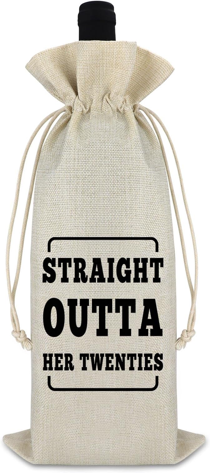 30 Years Old Happy Birthday Gift Wine Bag Funny 30th Birthday Gifts for Women Cotton Wine Wrap Bag Turning 30 Gifts Burlap Wine Bottle Bag 30th Anniversary Ideas Gift for Mom Wife Friend Sister