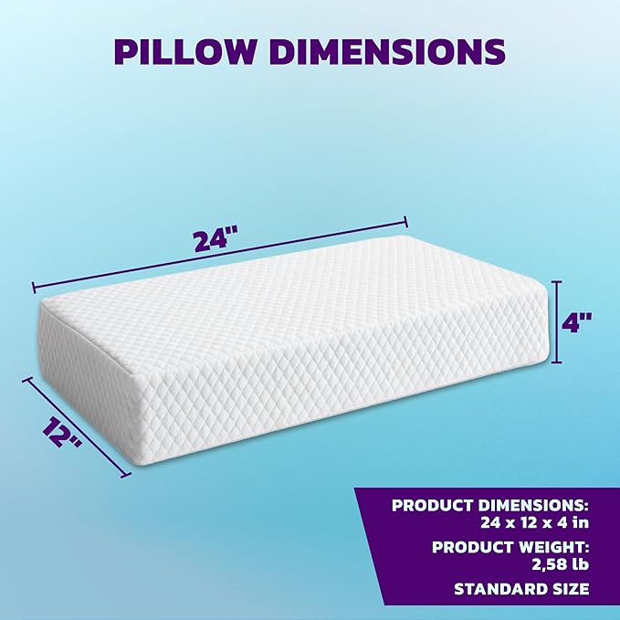 Cube Bed Pillows for Sleeping on Your Side, Cooling Memory Foam Pillow Support Head & Neck, Cervical Pillow, Thick Bed Pillow Designed to Align Your Head, Neck, and Spine