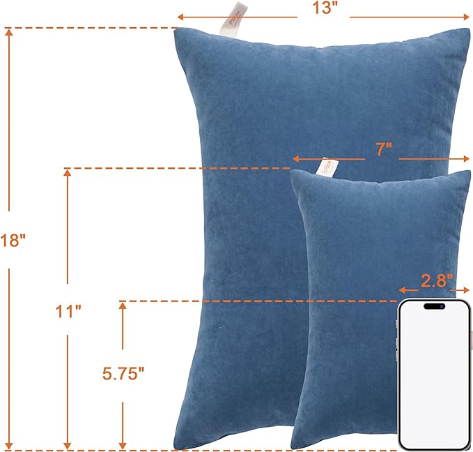 NTBAY Toddler Pillows, Down Alternative 13"x18" Pillows, Machine Washable - Soft and Breathable Travel Small Pillows for Sleeping, Ideal for Daycare, Crib, Cot, Denim Blue