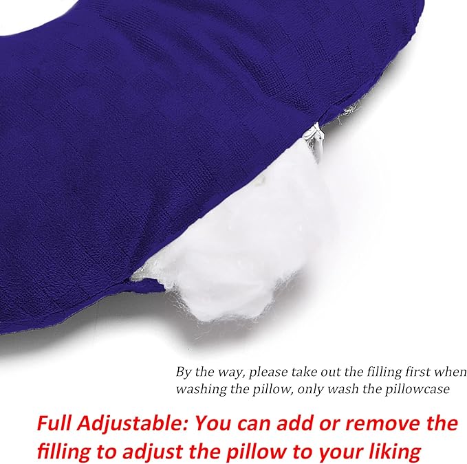 Ear Piercing Pillow for Side Sleepers, Pillow with an Ear Hole for CNH and Ear Pain Ear Inflammation Pressure Sores, O-Shaped Side Sleeping Pillow, Ear Guard Pillow(Dark Purple)