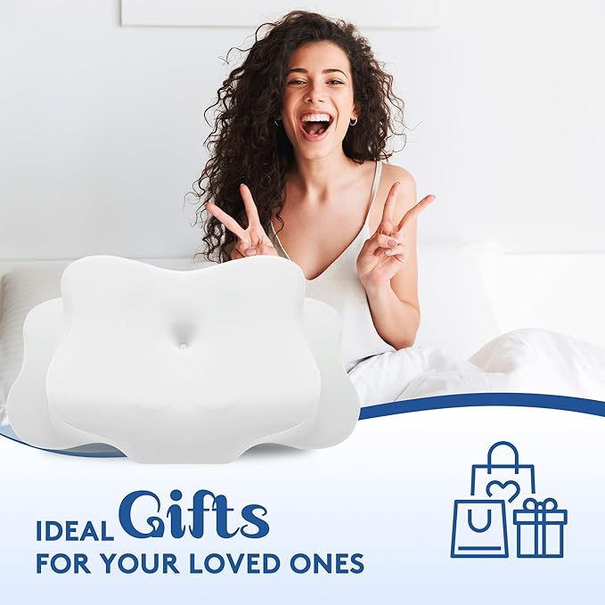 Cervical Pillow for Neck Pain Relief, Cooling Contour Memory Foam Pillows Support Odorless Ergonomic Neck Pillow Adjustable Orthopedic Bed Pillow for Side Back Stomach Sleeper with Pillowcase